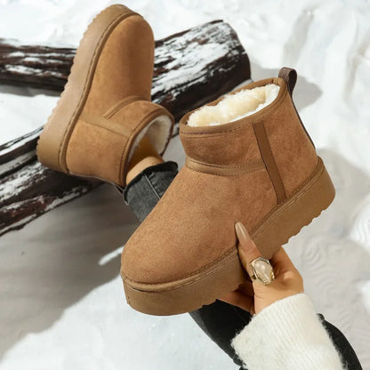Real Sheepskin Wool Low-cut Warm Ladies Boots