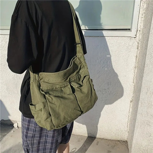 Vintage Canvas Shoulder Crossbody Tote Bag