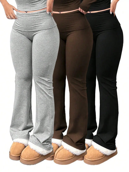 Yoga Pants 3 Pairs/set Large-Sized Elastic Waist