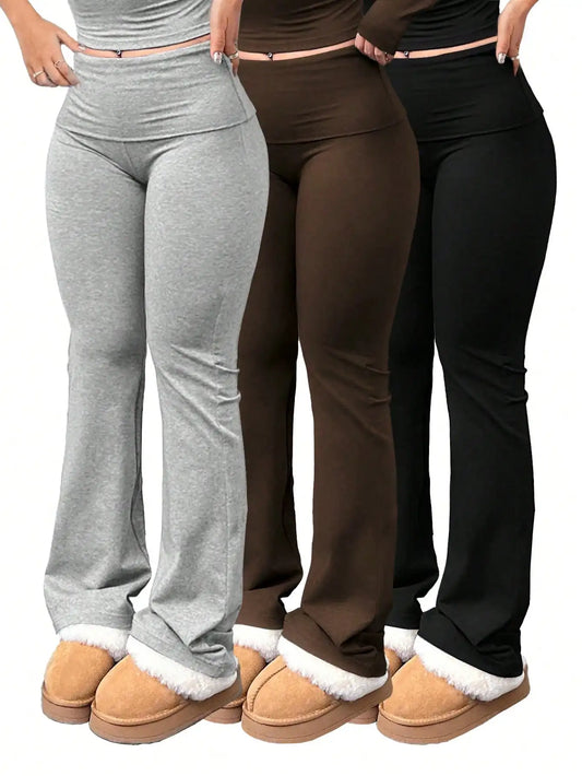 Yoga Pants 3 Pairs/set Large-Sized Elastic Waist
