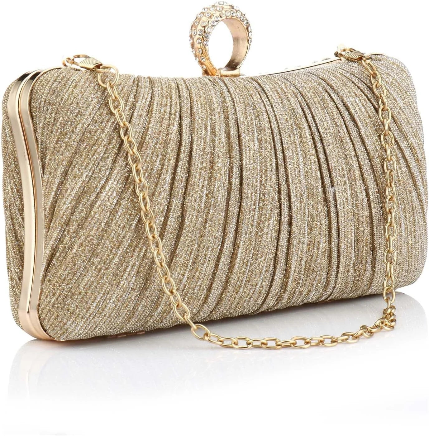 Gold Glitter Clutch Evening Purse