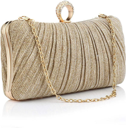 Gold Glitter Clutch Evening Purse