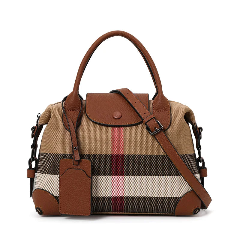 Exquisite women's bag canvas and leather