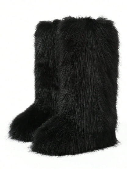 Furry Knee-High Luxury Winter Boots