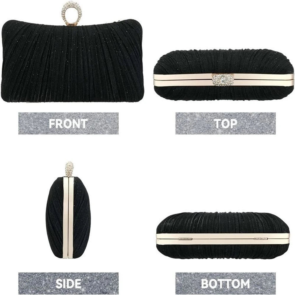 Gold Glitter Clutch Evening Purse