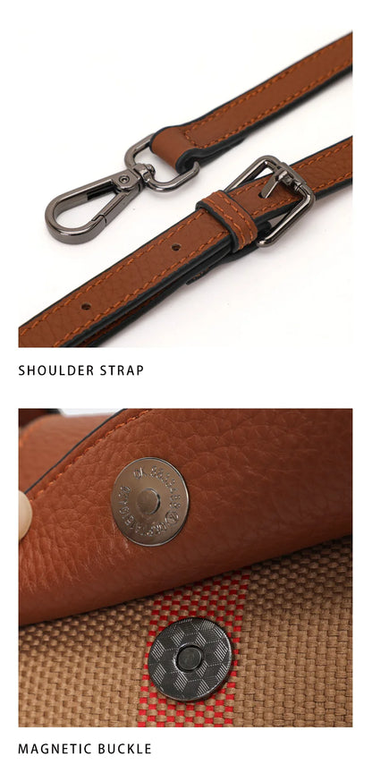 Exquisite women's bag canvas and leather