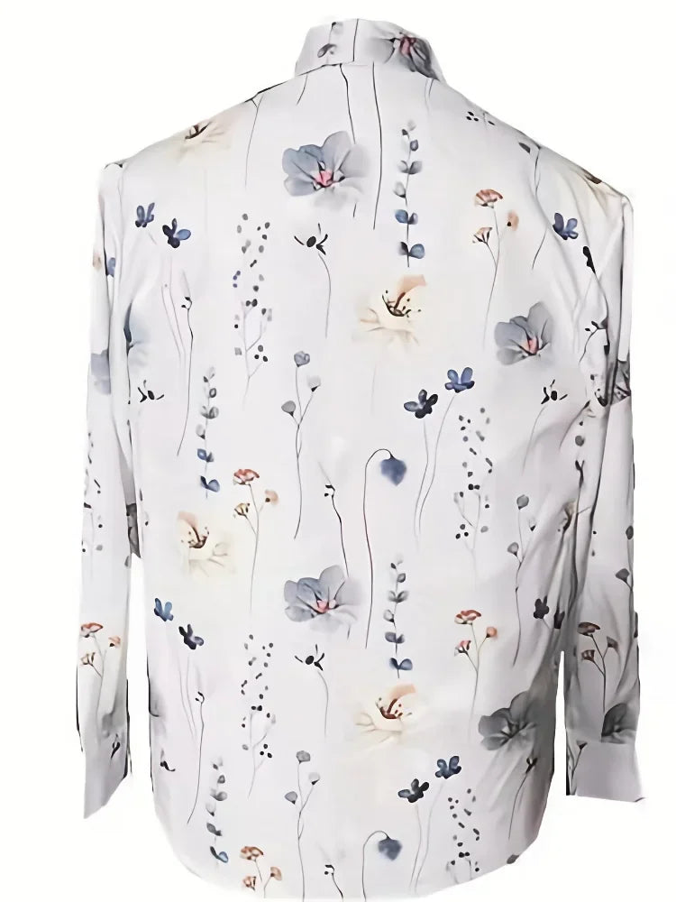 Plus Size Loose Long Sleeve Shirt Elegant