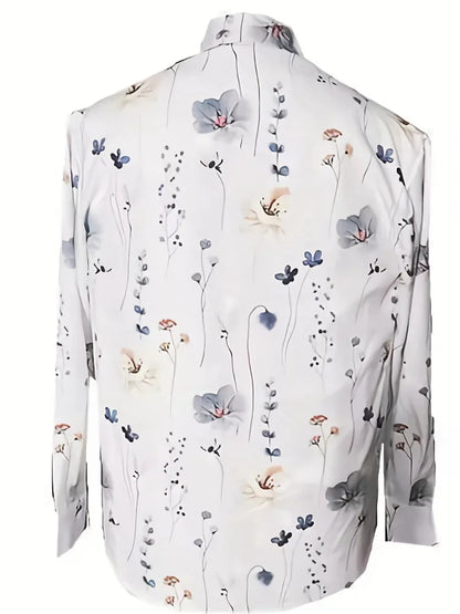 Plus Size Loose Long Sleeve Shirt Elegant