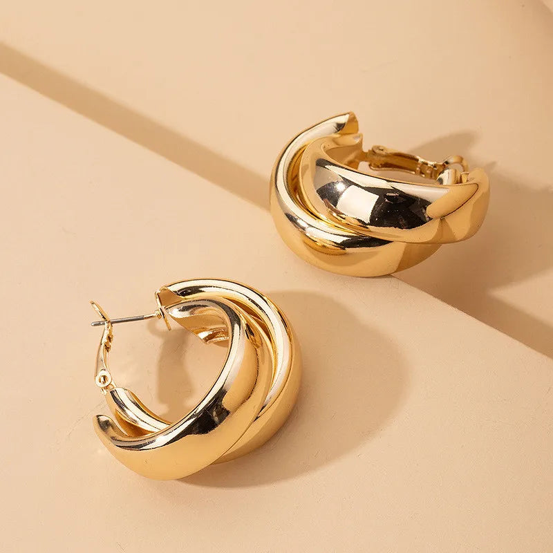 Stainless Steel Chunky Hoop Earrings