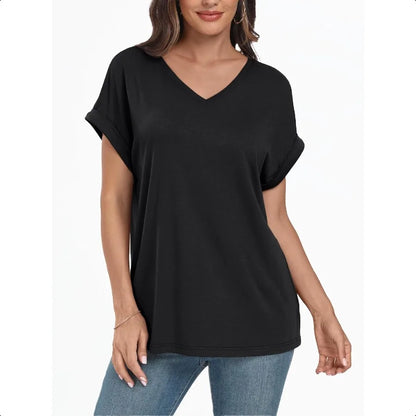 V Neck Tshirts Loose Fit