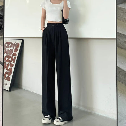 Wide Office Trousers  High Waist
