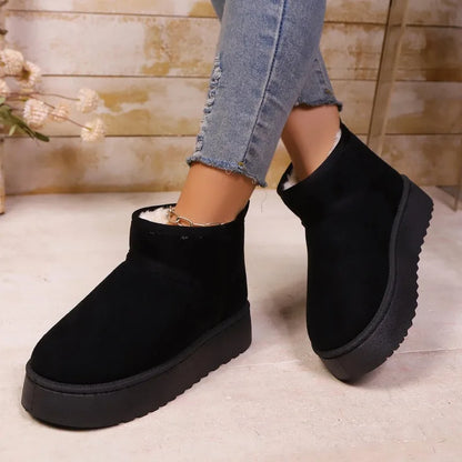 Real Sheepskin Wool Low-cut Warm Ladies Boots