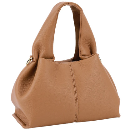 Soft Cloud Bag Solid Color Dumpling Clutch Purse with Removable Strap Retro Crossbody Bag Top Handle Bag for Women