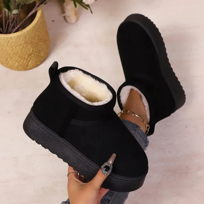 Real Sheepskin Wool Low-cut Warm Ladies Boots