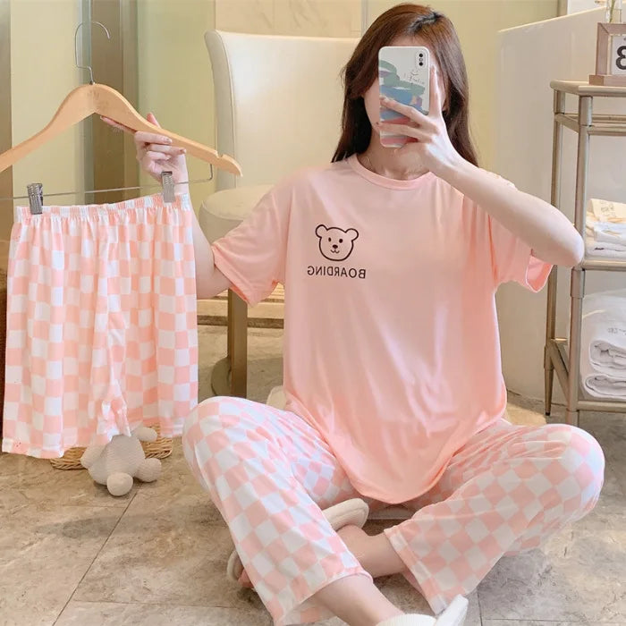 New women's three-piece pajamas homewear