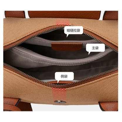 Exquisite women's bag canvas and leather