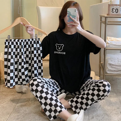 New women's three-piece pajamas homewear