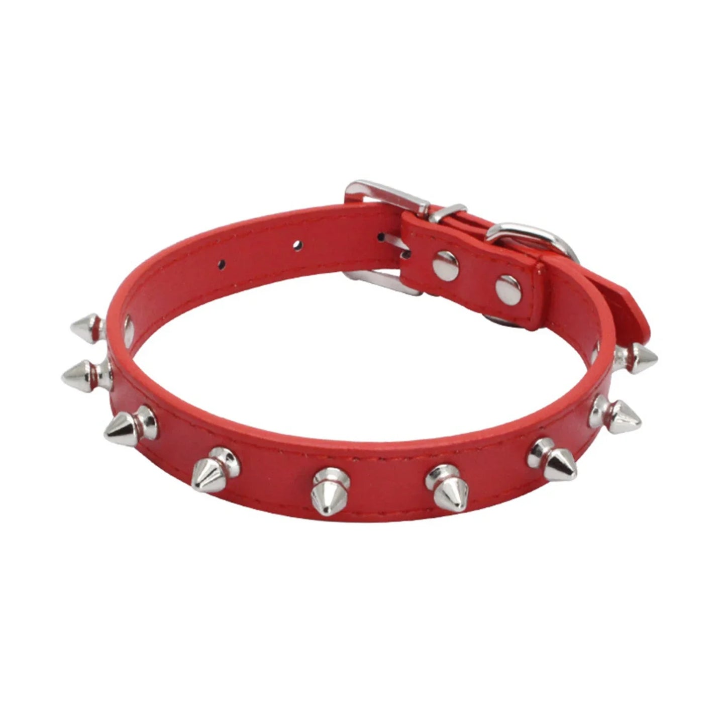 Cool Cat Dog Collar Leather Spiked Studded Collars