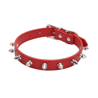 Cool Cat Dog Collar Leather Spiked Studded Collars