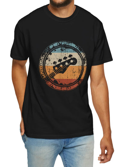 T-Shirt with Guitar Graphic Cotton