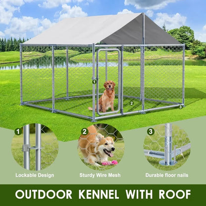 Outdoor Large Dog Kennel with Roof