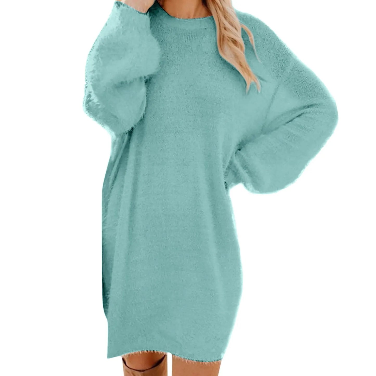 Winter Sweater Knit Crewneck Long-Sleeve