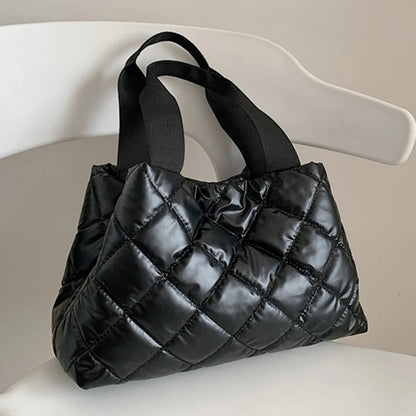 Puffer Shoulder Down Cotton Padded Tote Bag