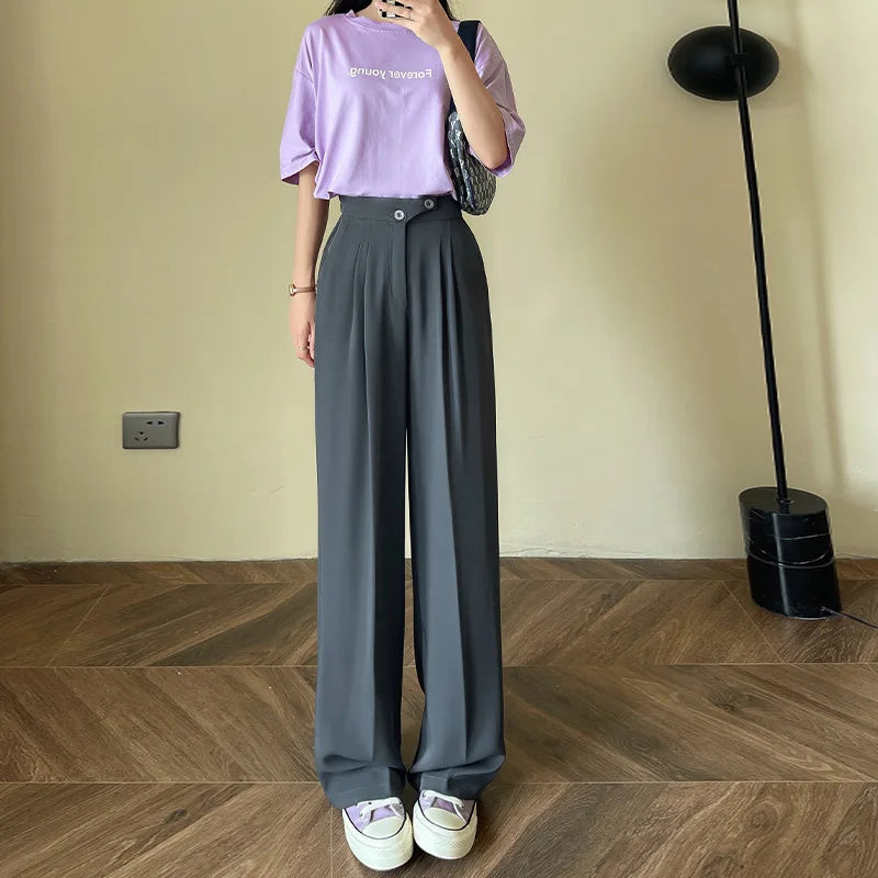 Wide Office Trousers  High Waist