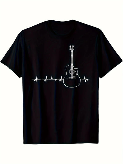 Guitar Heartbeat Pulse - Musical Theme T-Shirt