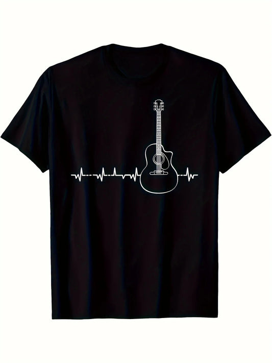 Guitar Heartbeat Pulse - Musical Theme T-Shirt