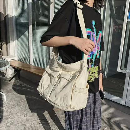 Vintage Canvas Shoulder Crossbody Tote Bag