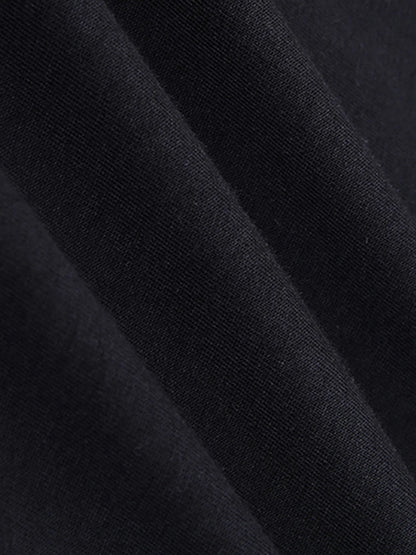 Casual Black Cotton T-Shirt