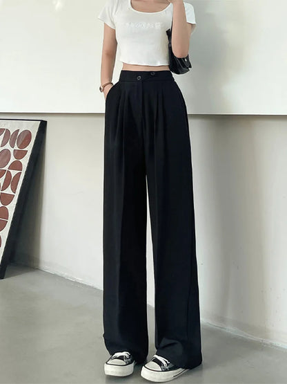 Wide Office Trousers  High Waist