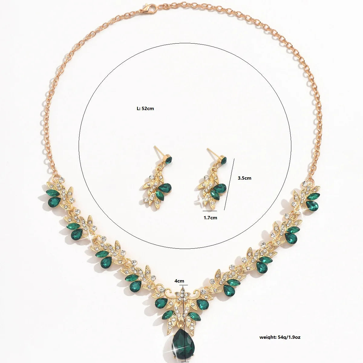 Necklace Earrings Set  Crystal