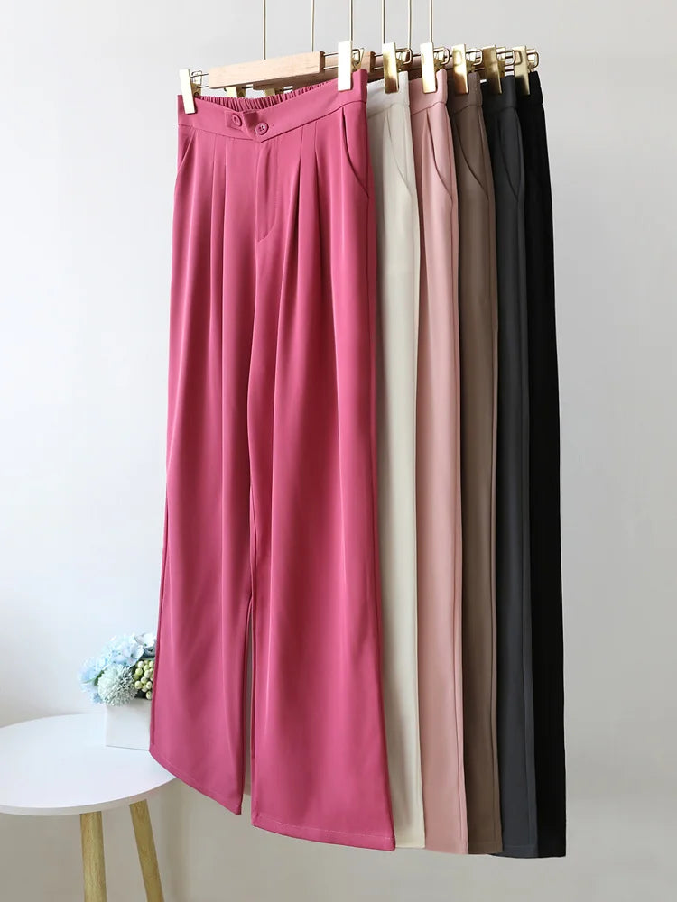 Wide Office Trousers  High Waist