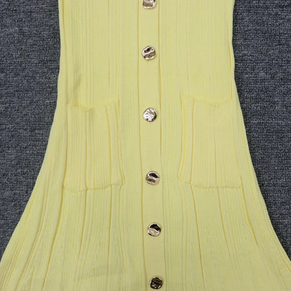 Winter Knitted Dress Long Sleeve Ruffles