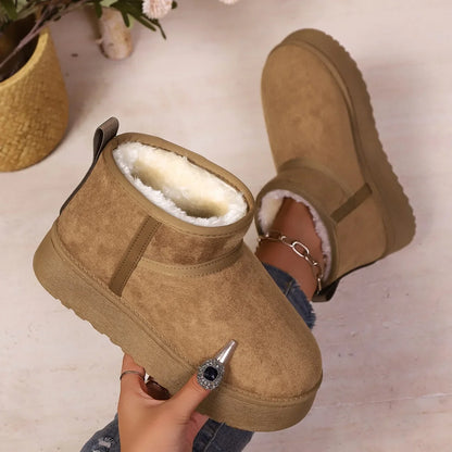 Real Sheepskin Wool Low-cut Warm Ladies Boots