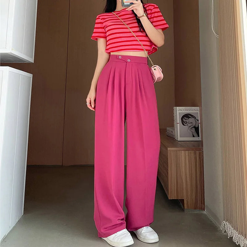 Wide Office Trousers  High Waist