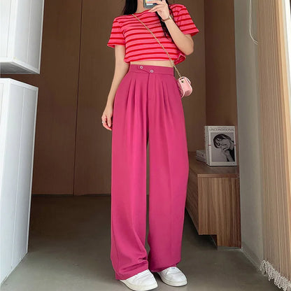 Wide Office Trousers  High Waist