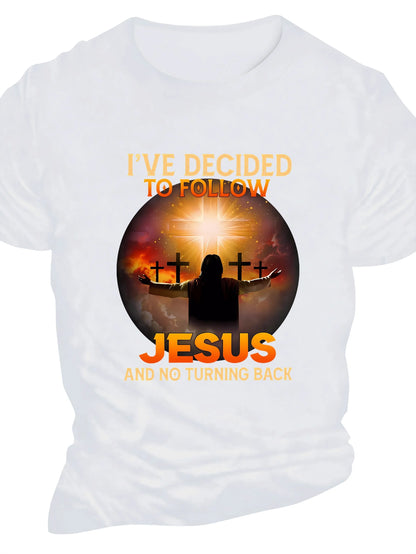 Plus Size Men's Casual T-Shirt with Print