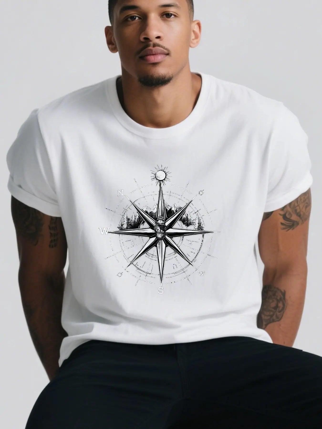 Breathable Tee with Compass Rose Outdoor Enthusiasts
