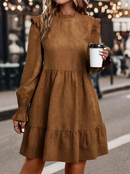 Autumn elegant, long-sleeved dress