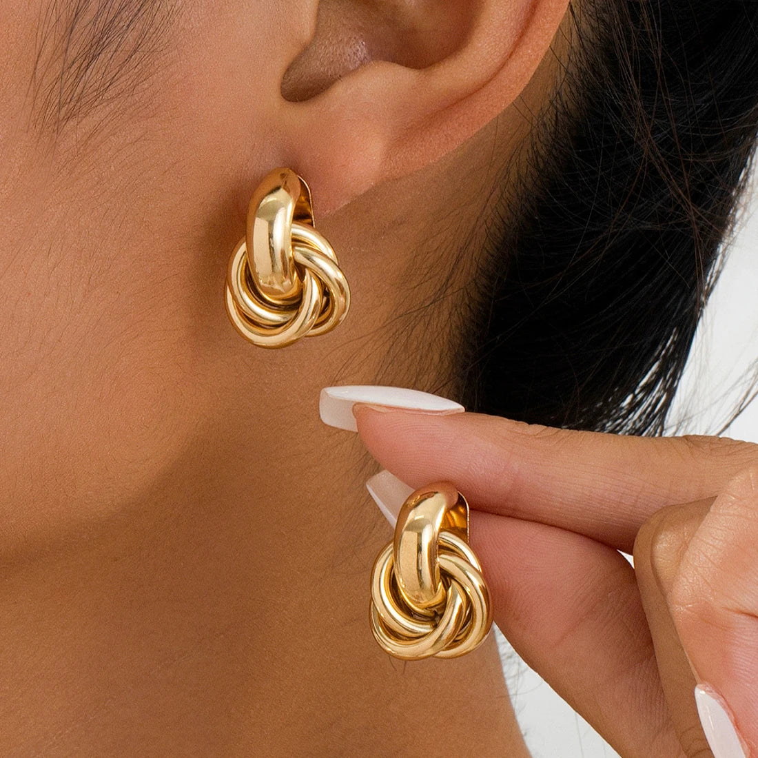 Stainless Steel Chunky Hoop Earrings