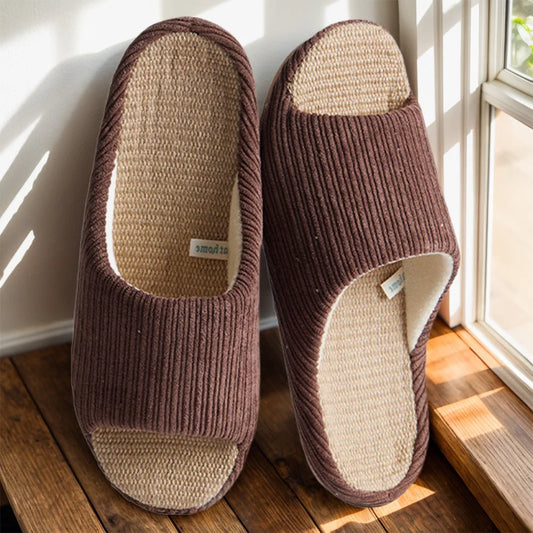 Gray  38-39 only Unisex House Slippers Corduroy