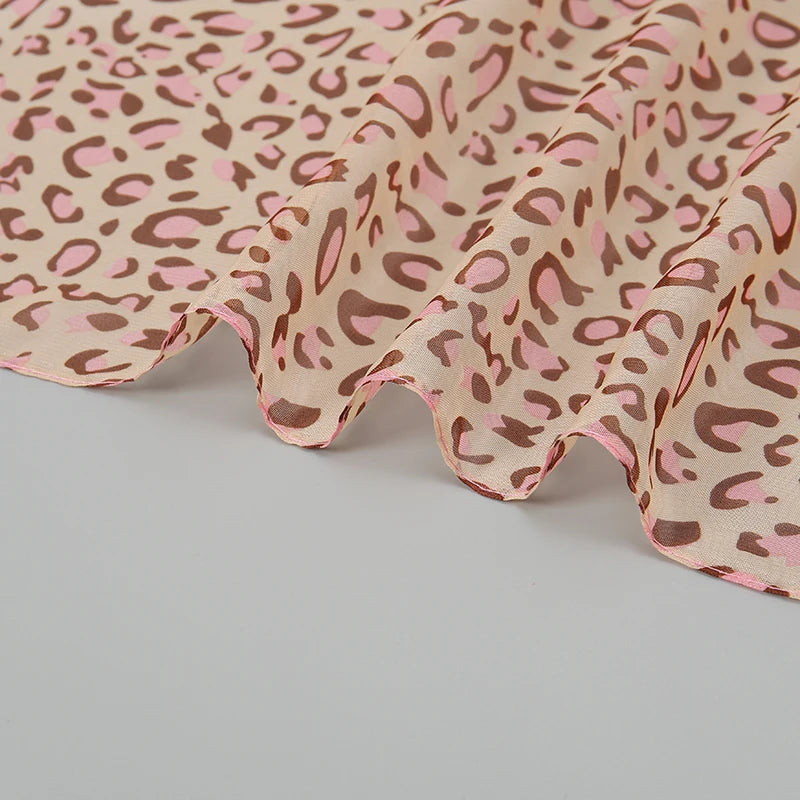 Leopard Print Chiffon Scarf Shawl