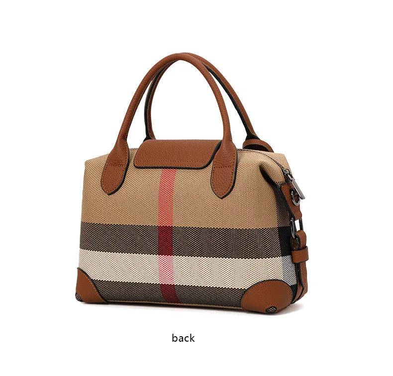 Exquisite women's bag canvas and leather