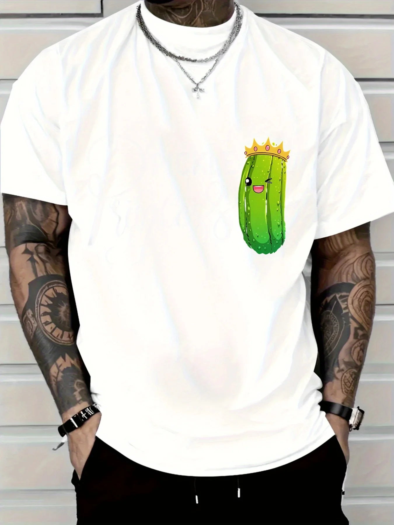 T-Shirt with Cactus King Graphic Print