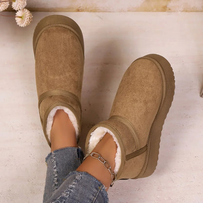 Real Sheepskin Wool Low-cut Warm Ladies Boots