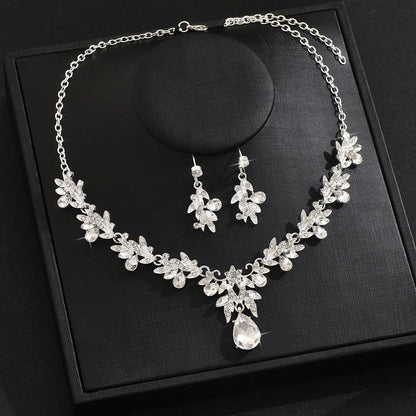 Necklace Earrings Set  Crystal