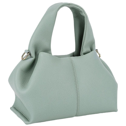 Soft Cloud Bag Solid Color Dumpling Clutch Purse with Removable Strap Retro Crossbody Bag Top Handle Bag for Women